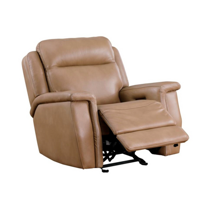 Fischer Saddle Leather Power Reclining Recliner by Leather Italia USA