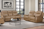 Fischer Saddle Leather Power Reclining Loveseat by Leather Italia USA