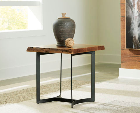 Fortmaine Brown and Black End Table