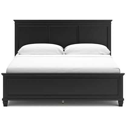 Fortman Pure Black Panel Bed