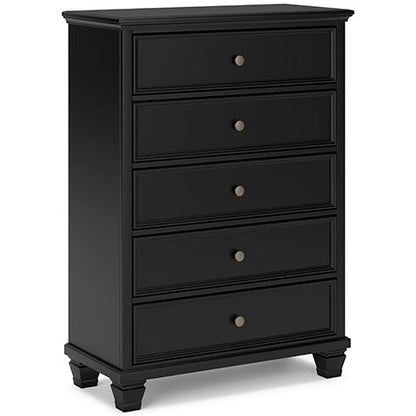 Fortman Pure Black Chest of Drawers