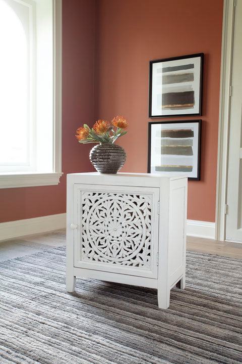 Fossil Ridge White Accent Cabinet