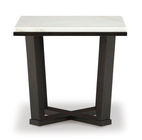 Fostead Black and White End Table