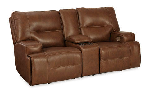 Francesca Auburn Power Reclining Loveseat with Console