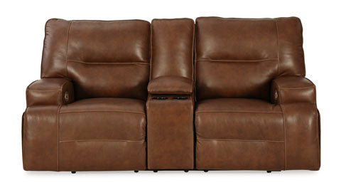 Francesca Auburn Power Reclining Loveseat with Console