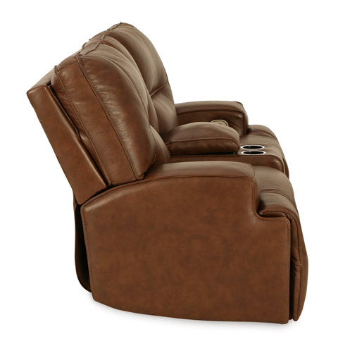 Francesca Auburn Power Reclining Loveseat with Console