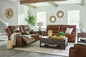 Francesca Auburn Power Reclining Sofa and Loveseat Set