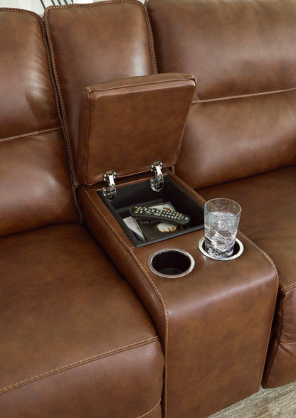 Francesca Auburn Power Reclining Sofa and Loveseat Set