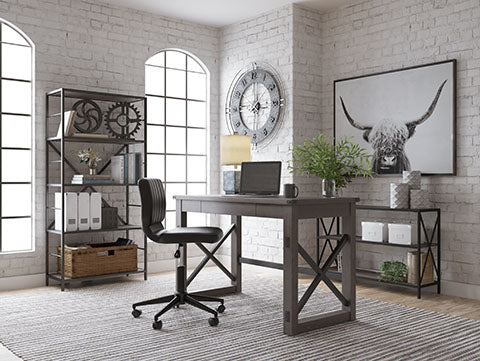 Freedan Grayish Brown Home Office Desk