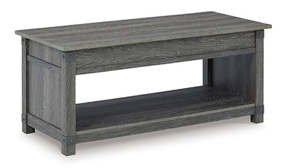 Freedan Grayish Brown Lift-Top Coffee Table
