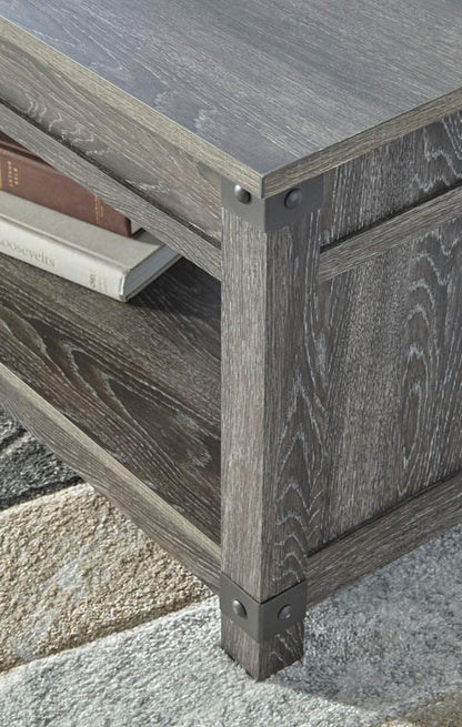 Freedan Grayish Brown Lift-Top Coffee Table