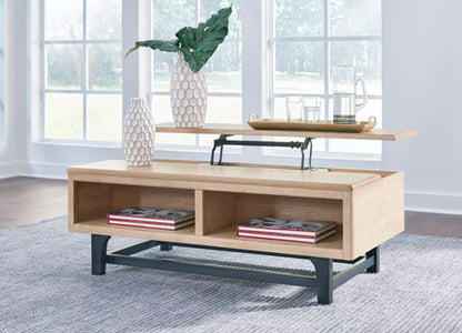 Freslowe Light Brown Lift-Top Coffee Table