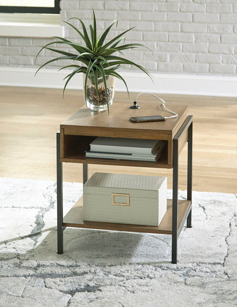 Fridley Brown and Black End Table