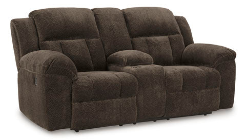 Frohn Chocolate DBL Reclining Loveseat w/Console