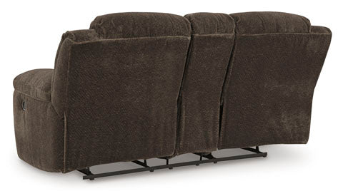 Frohn Chocolate DBL Reclining Loveseat w/Console