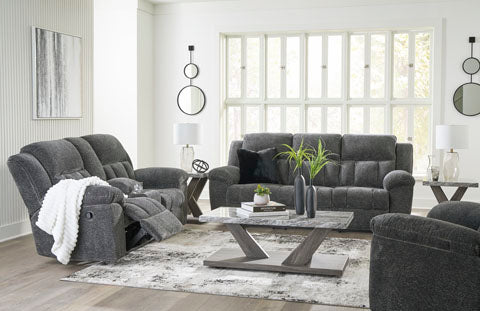 Frohn Graphite DBL Reclining Loveseat w/Console