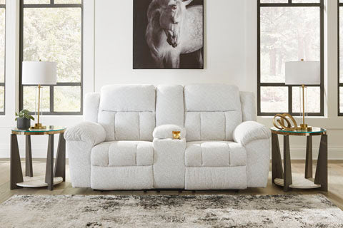 Frohn Snow DBL Reclining Loveseat w/Console