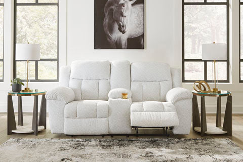 Frohn Snow DBL Reclining Loveseat w/Console