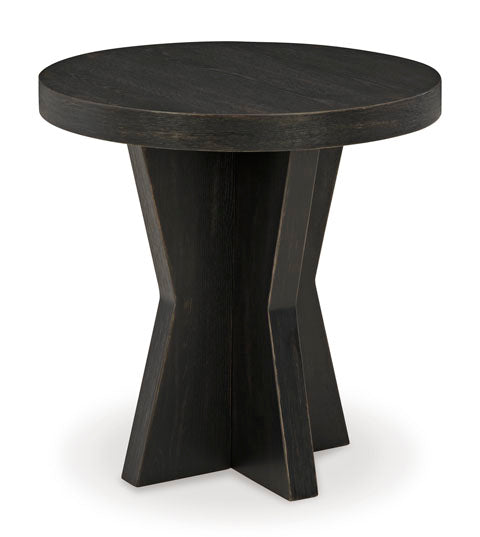 Galliden Black Round End Table