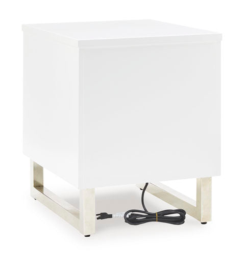 Gardoni White and Black Chairside End Table