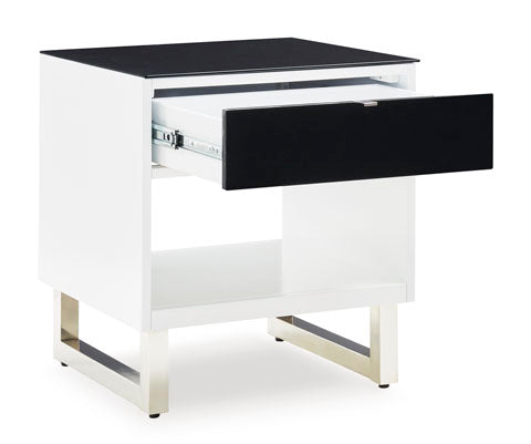 Gardoni White and Black End Table