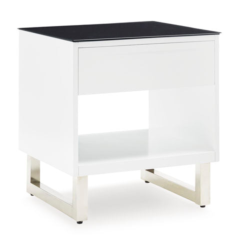 Gardoni White and Black End Table