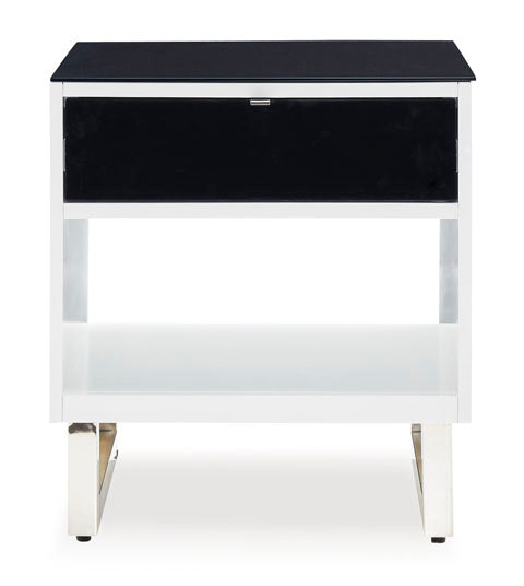 Gardoni White and Black End Table