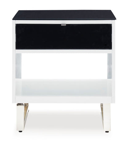 Gardoni White and Black End Table