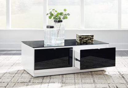 Gardoni White and Black Coffee Table