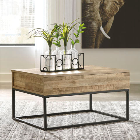 Gerdanet Light Brown Lift-Top Coffee Table