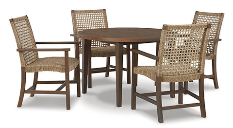 Germalia Brown 5-pc Outdoor Dining Set