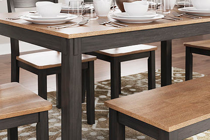 Gesthaven Brown 6-pc Dining Table with 4 Chairs and Bench