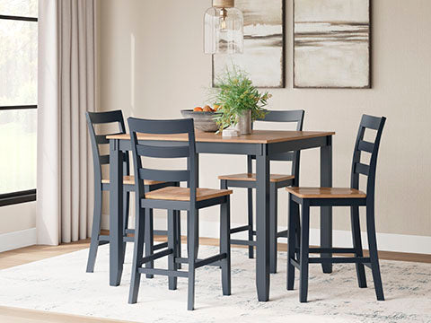 Gesthaven Blue 5-pc Counter Height Dining Table Set