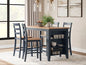 Gesthaven Blue 3-pc Counter Height Dining Table with Shelves Set