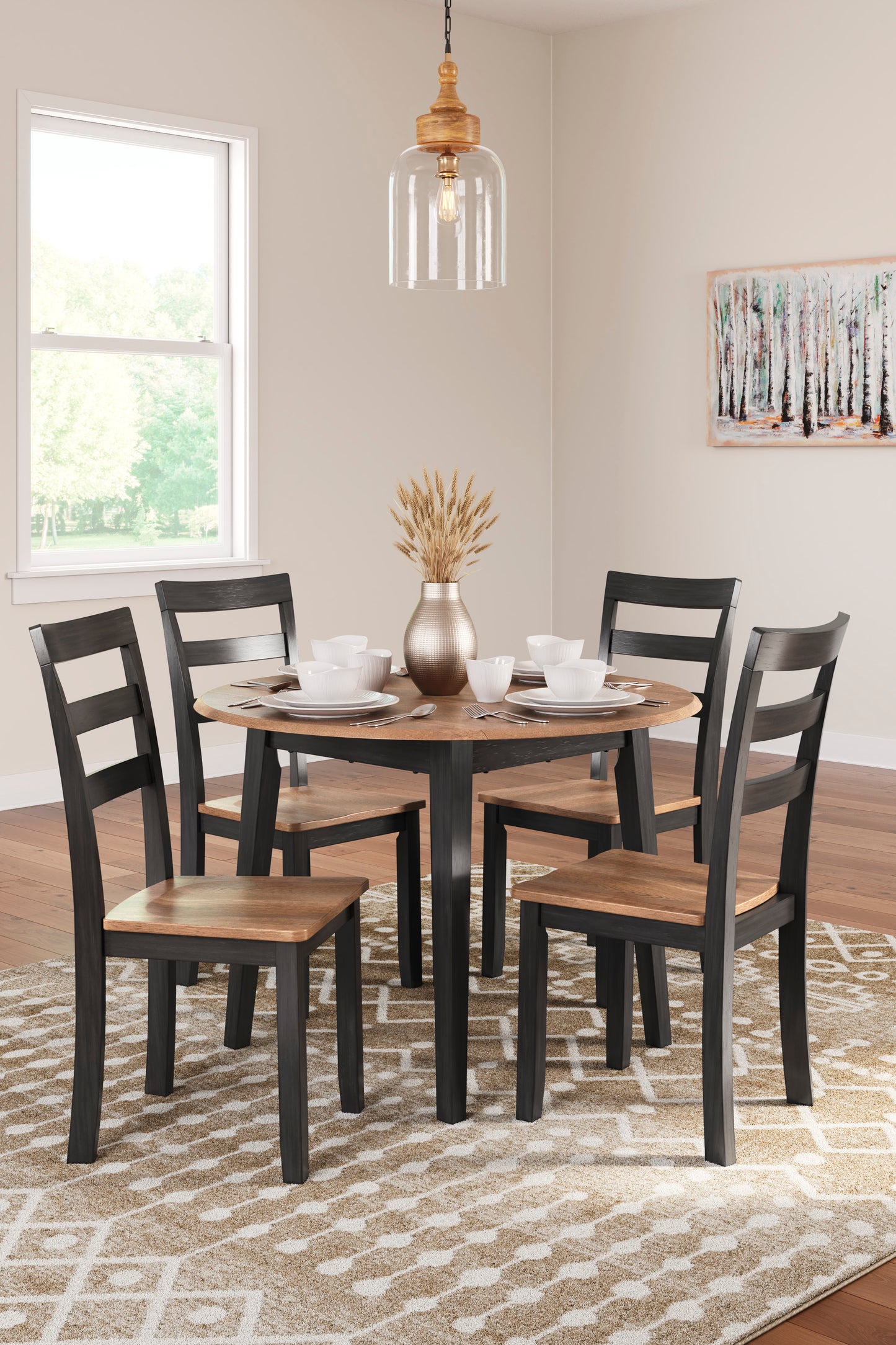 Gesthaven Brown 3-pc Drop Leaf Dining Table Set