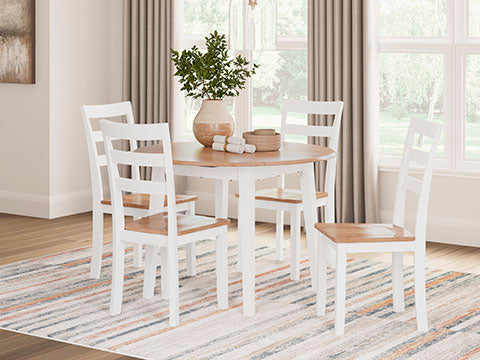 Gesthaven White 3-pc Drop Leaf Dining Table Set