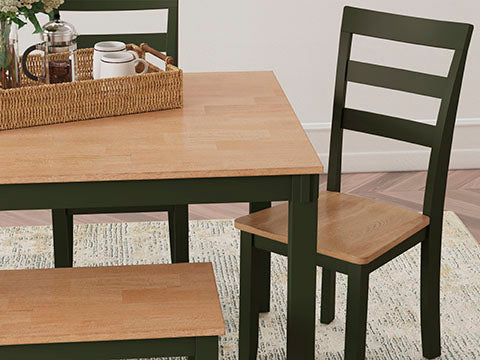 Gesthaven Green 6-pc Dining Table with 4 Chairs and Bench Set