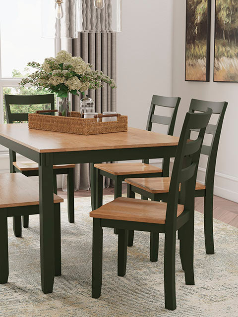 Gesthaven Green 6-pc Dining Table with 4 Chairs and Bench Set