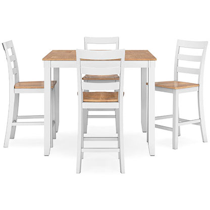 Gesthaven White 5-pc Counter Height Dining Table Set