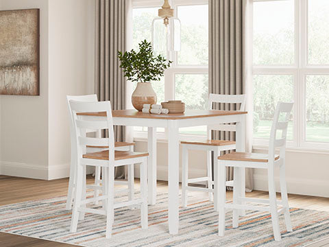 Gesthaven White 5-pc Counter Height Dining Table Set