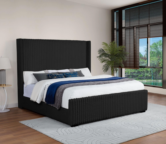 Gianni Black Panel Bed by Massa Gallery