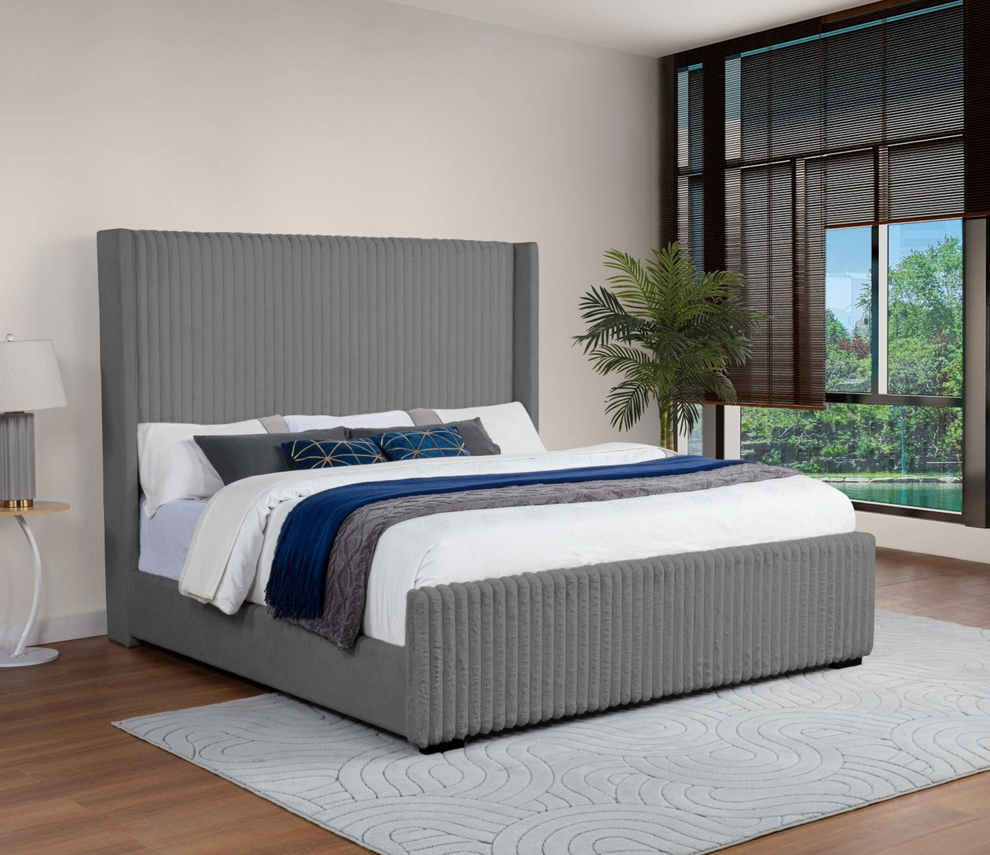 Gianni Gray Panel Bed by Massa Gallery