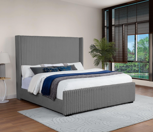 Gianni Gray Panel Bed by Massa Gallery