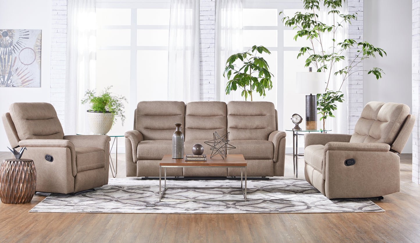 Gio Mushroom Manual Reclining Sofa and Loveseat Set
