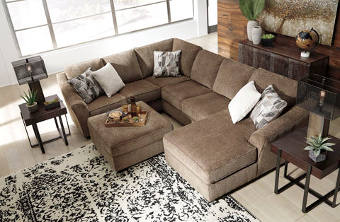 Graftin Teak 3-Piece Sectional with Chaise