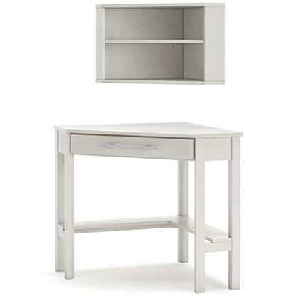 Grannen White Home Office Corner Desk with Bookcase
