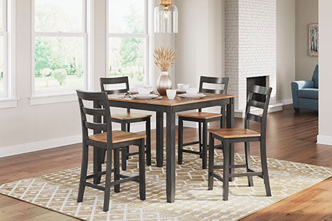 Gesthaven Brown 5-pc Counter Height Dining Table Set