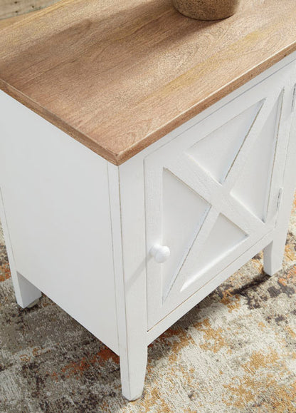 Gylesburg White and Brown Accent Cabinet