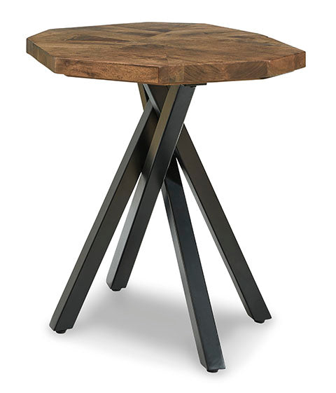 Haileeton Brown and Black End Table