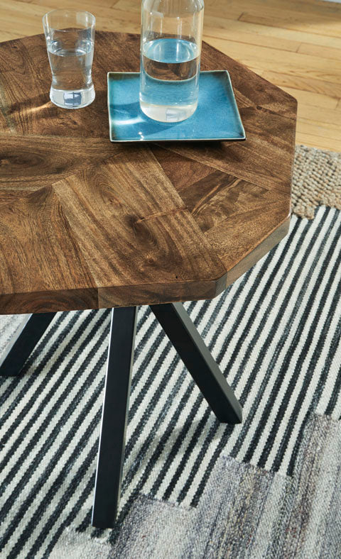 Haileeton Brown and Black End Table